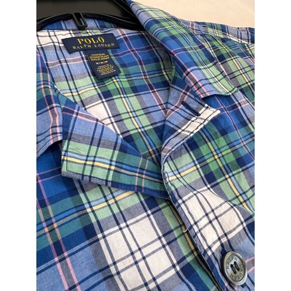 Polo Ralph Lauren Men's Size M Multicolor Plaid Short Sleeve Button-Up Shirt - Picture 5 of 11